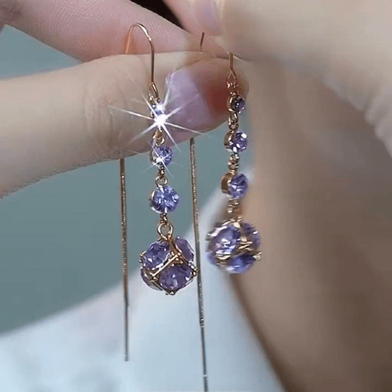 Elegant Zircon Tassel Earrings For Women