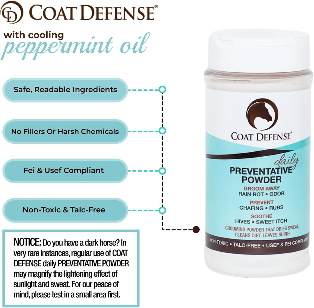 Daily Preventative Powder for Horses - Safe & Effective Equine Skin Conditioner Sweet Itch, Skin Funk, & Rain Rot - Dry Horse Shampoo, 64 Oz Formula with All Natural Ingredients
