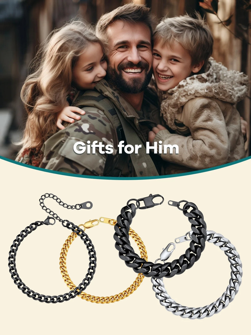 Bracelet for Men Chunky Cuban Bracelet 14MM 7.5 Inch Stainless Steel Chain Bracelet Mens Birthday Valentines Day Jewelry Gifts for Him Dad Adults Age