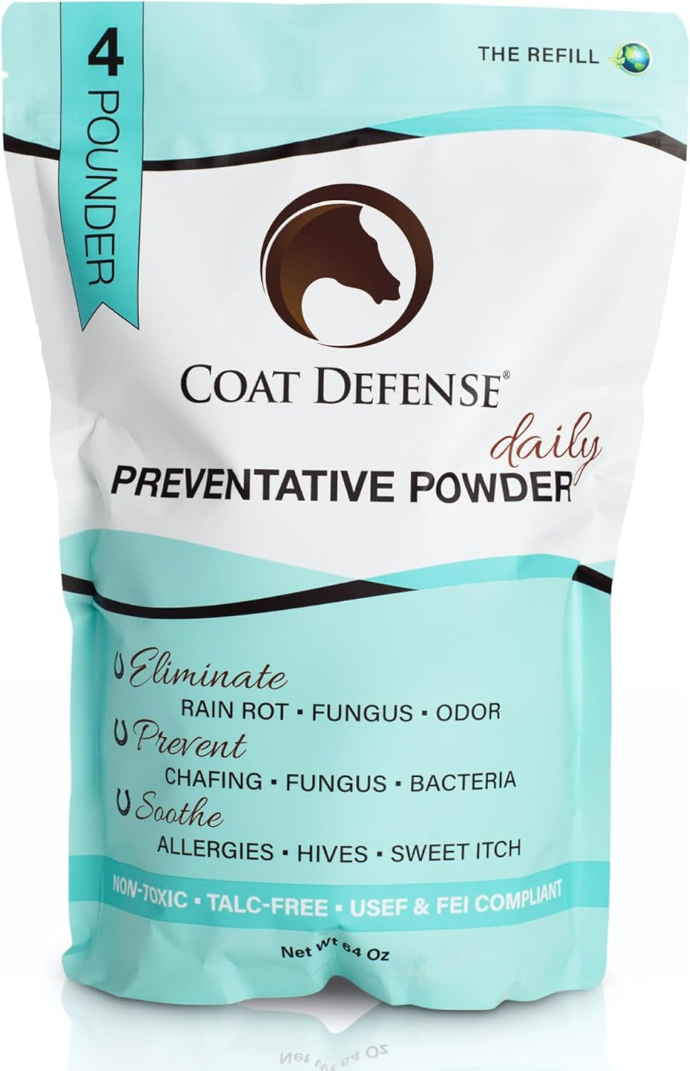 Daily Preventative Powder for Horses - Safe & Effective Equine Skin Conditioner Sweet Itch, Skin Funk, & Rain Rot - Dry Horse Shampoo, 64 Oz Formula with All Natural Ingredients
